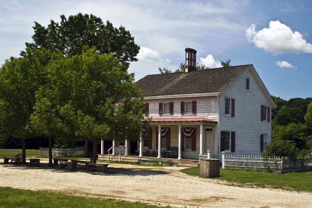 A house at Old Bethpage Village Restoration