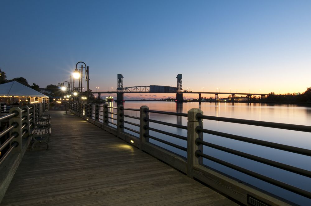 View of the sunset from Wilmington Riverwalk