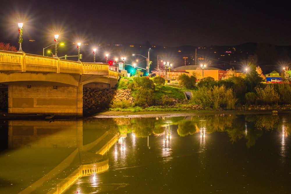 View of Napa River at night