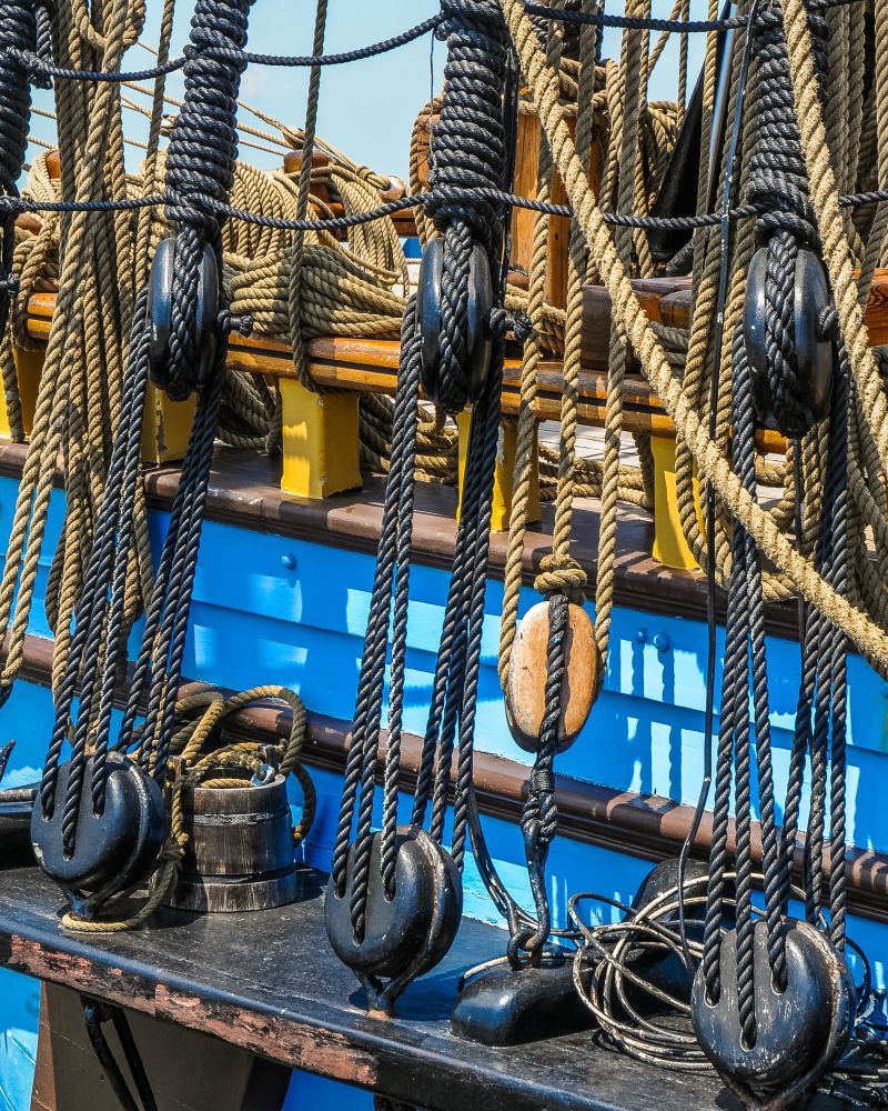 Kalmar Nyckel ship ropes