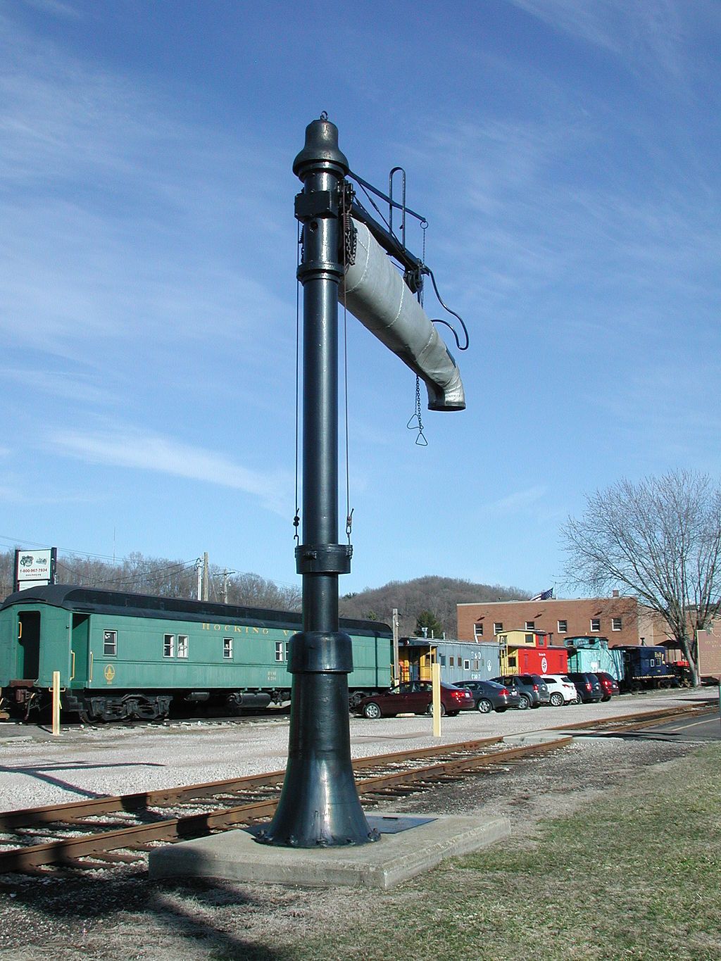 Water column for steam locomotives in Hocking Valley Scenic Railway