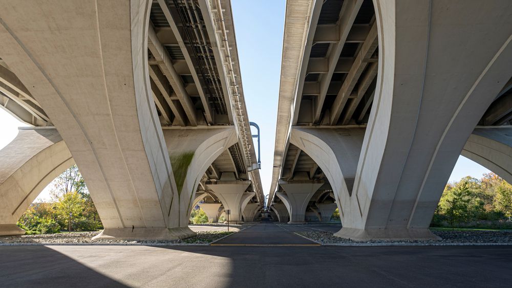 View from underneath the Woodrow Wilson Memorial Bridge
