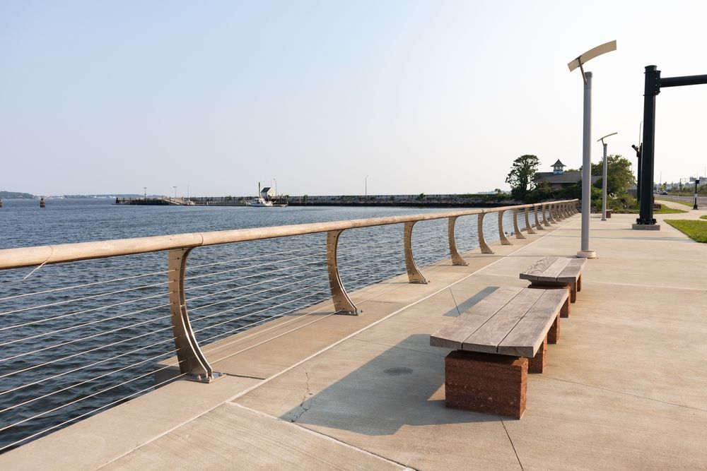 Benches along Long Wharf Park