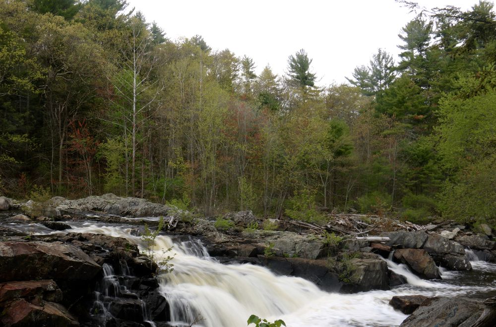A waterfall at Mine Falls Park