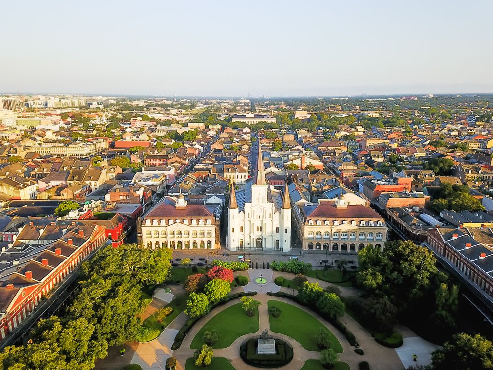 Aerial view of Jackson Square