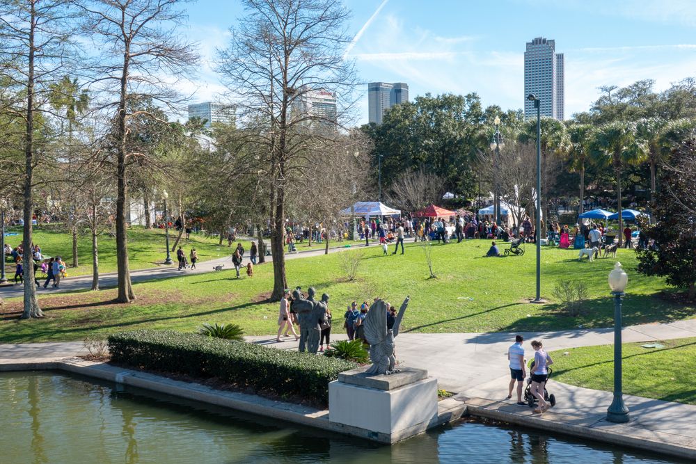 People at Louis Armstrong Park
