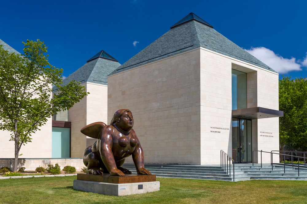 Sculpture beside the Fred Jones Jr. Museum of Art