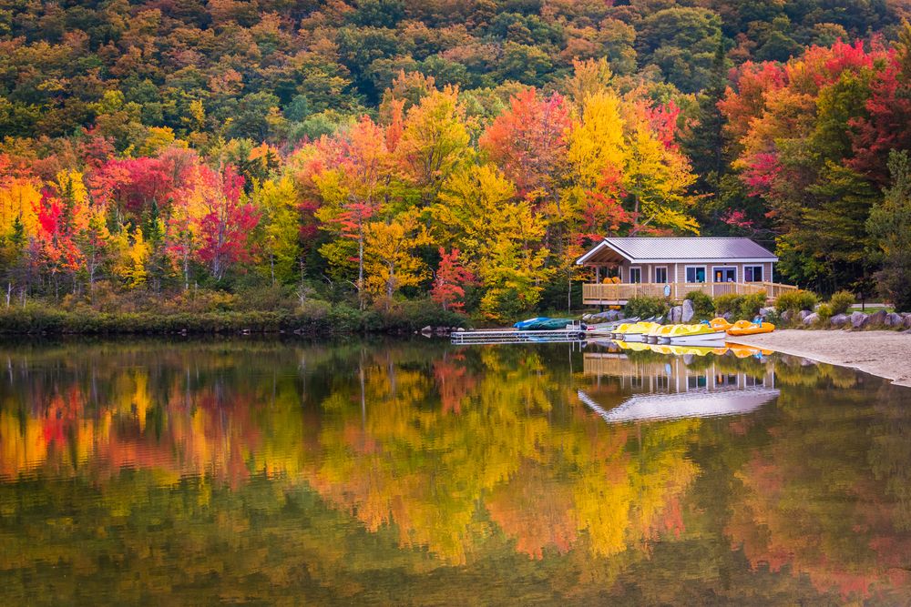 Echo lake at Franconia Notch State Park
