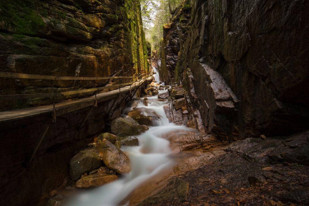 Waterfall downstream at The Flume Gorge