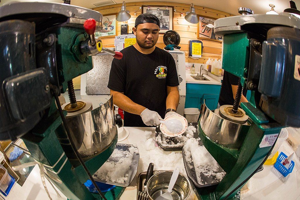 The process of making Matsumoto Shave Ice