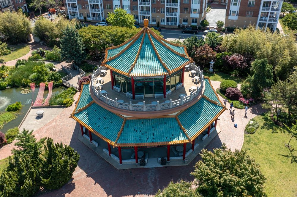 Aerial view of Pagoda & Oriental Garden