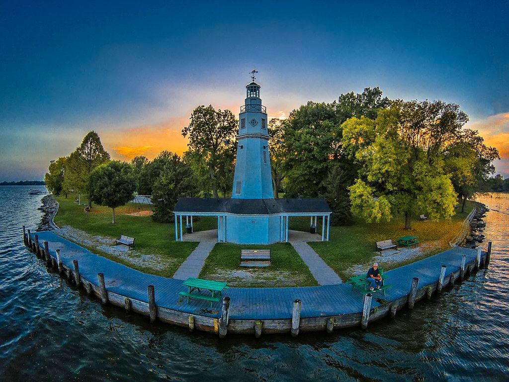 Aerial view of Kimberly Point Lighthouse