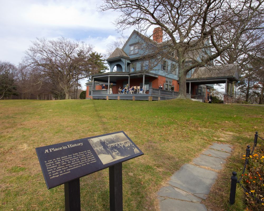 History board at the Sagamore Hill National Historic Site
