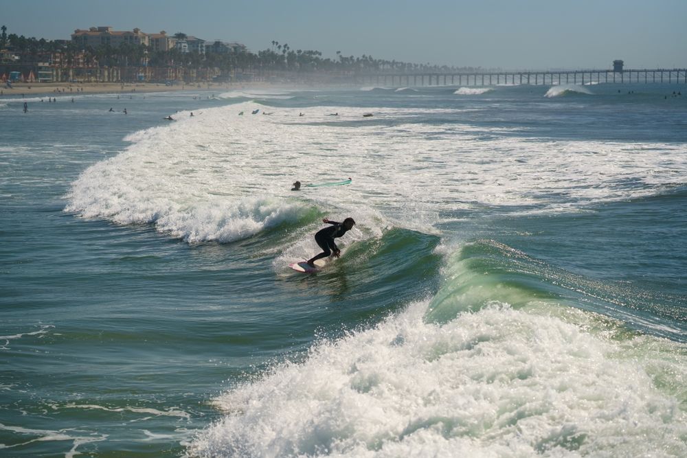 Surfing at Harbor Beach