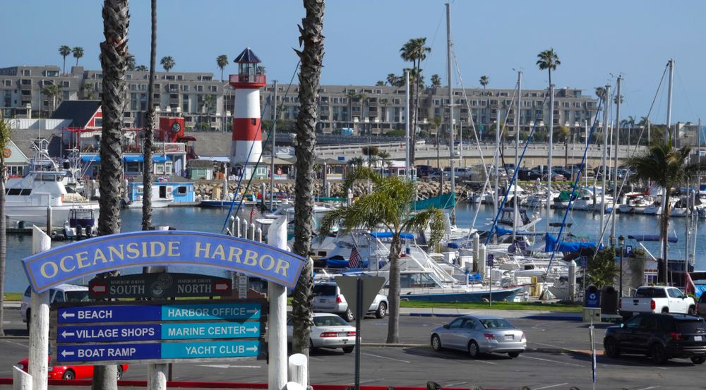 Aerial view of Oceanside harbor