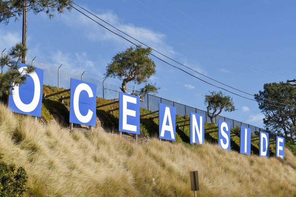 Daytime view of the Oceanside Sign