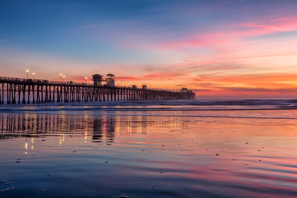 View of Oceanside pier from the side