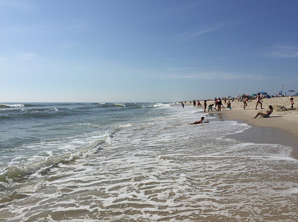 People enjoying the sun at Island Beach State Park