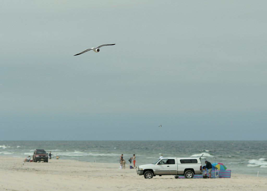 Campers at Island Beach State Park