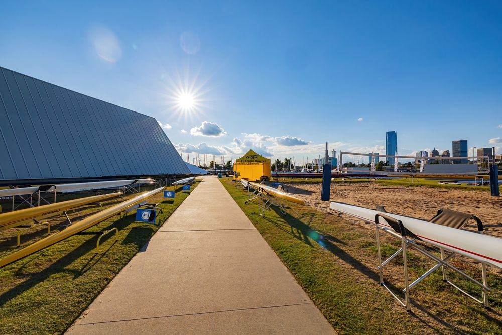 Paved trail at Boathouse District