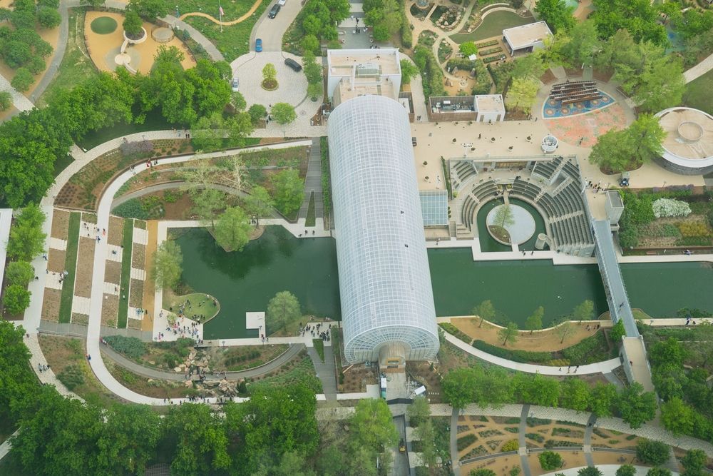 Aerial view of Myriad Botanical Gardens