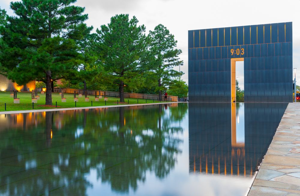 Reflecting pool at Oklahoma City National Memorial & Museum