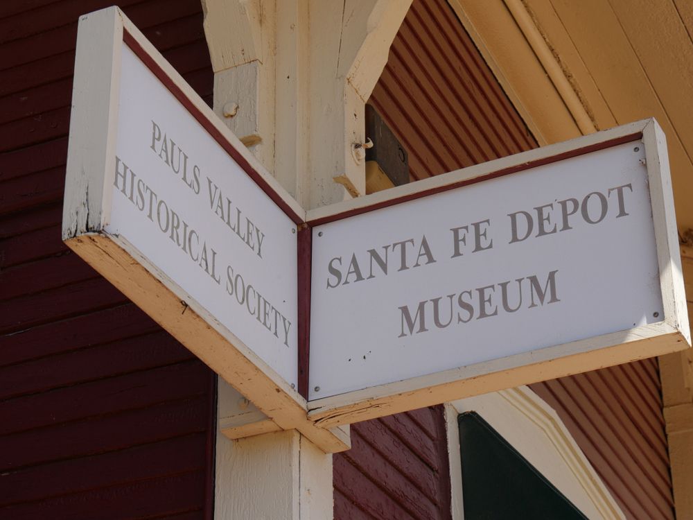 Signage of Santa Fe Depot Museum