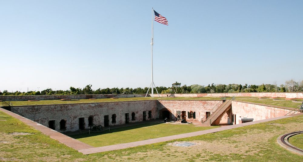 The grounds of Fort Macon State Park