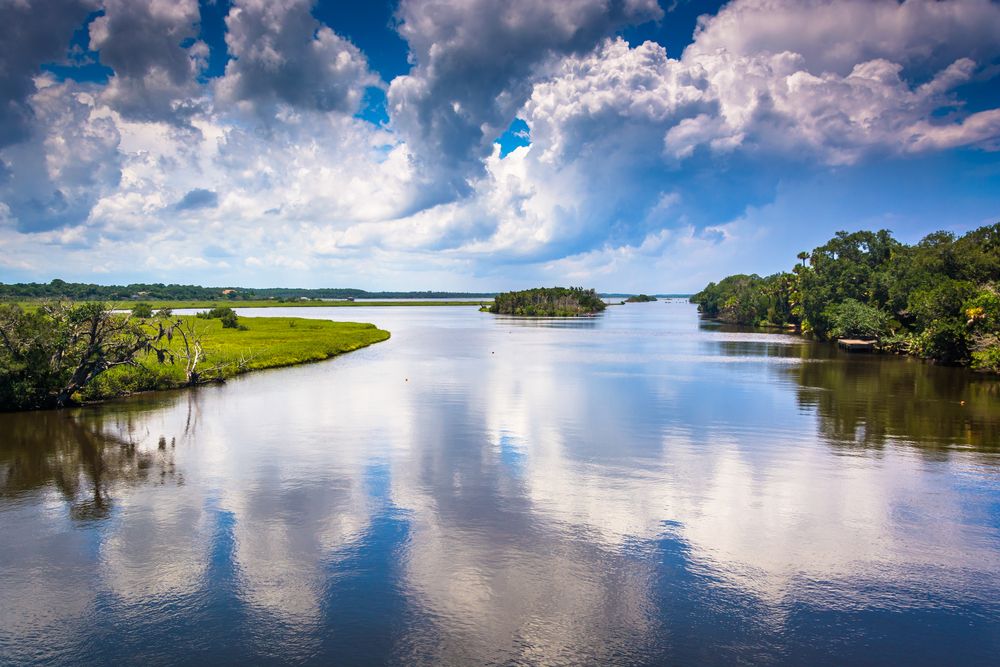 Clouds reflecting on Tomoka State Park's river