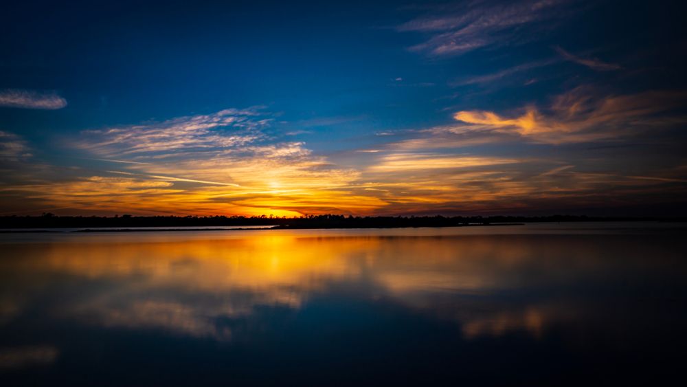 Sunset reflecting on Ormond beach water