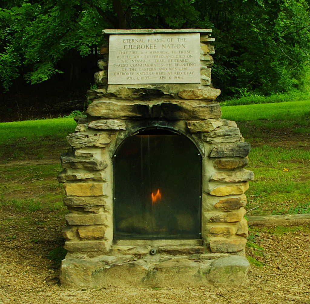 Cherokee eternal flame at Red Clay State Historic Park