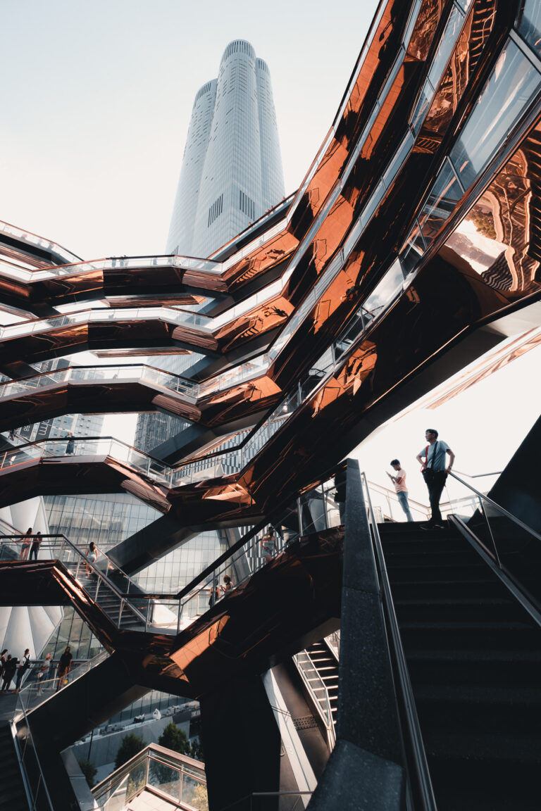 Visitors ascend the futuristic Vessel structure