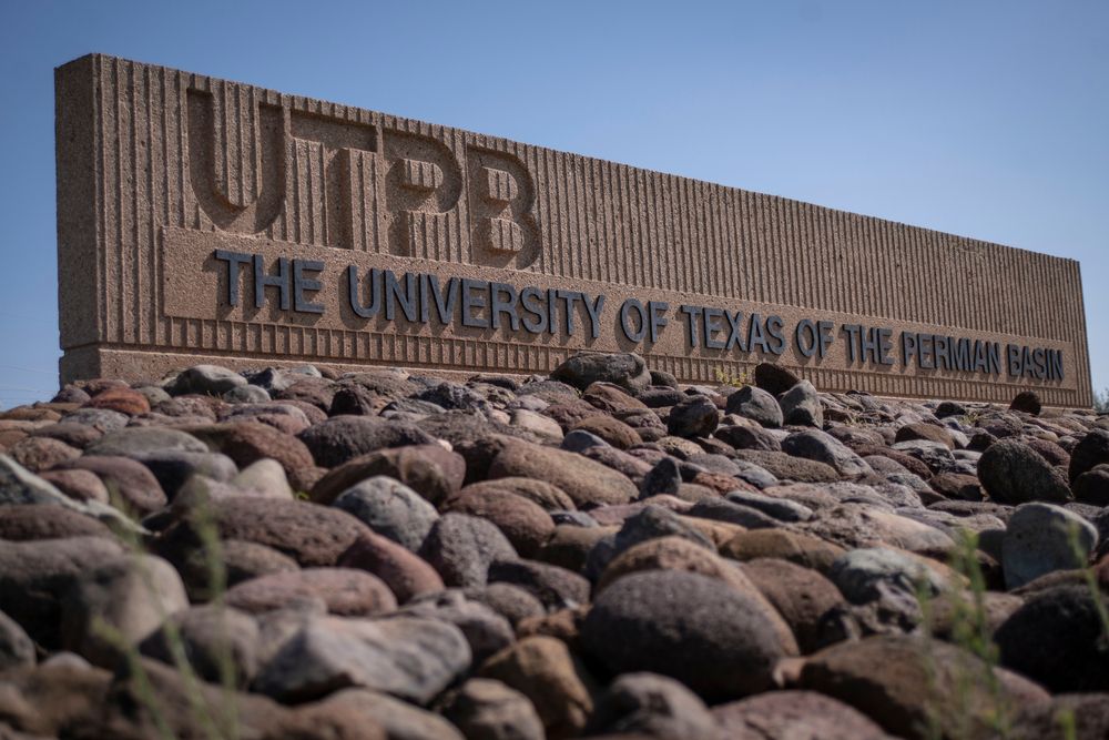Welcome sign of the University of Texas Permian Basin