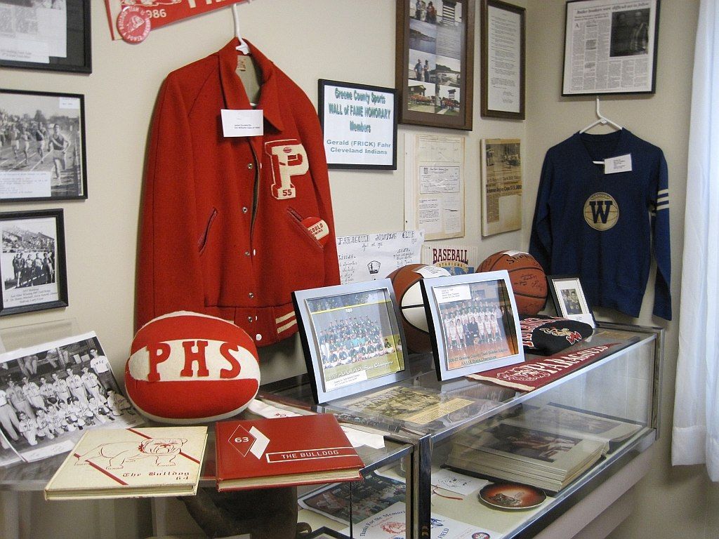 Sports exhibit in Greene County Museum