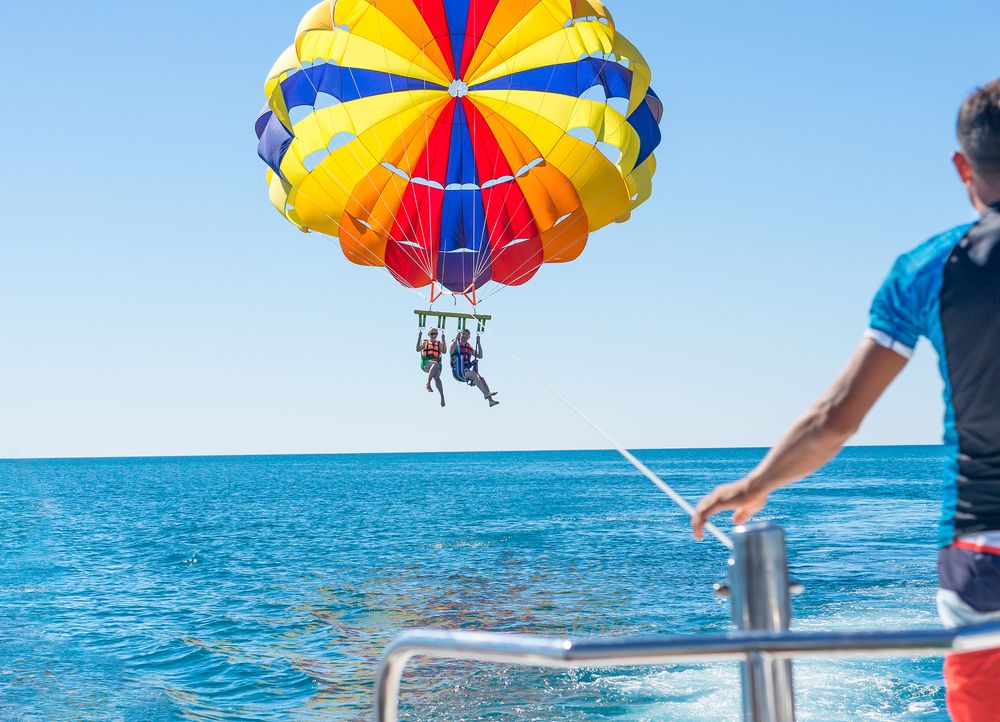 Parasailing over Atlantic City's water