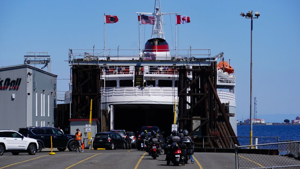 The Black Ball Ferry loading up vehicles