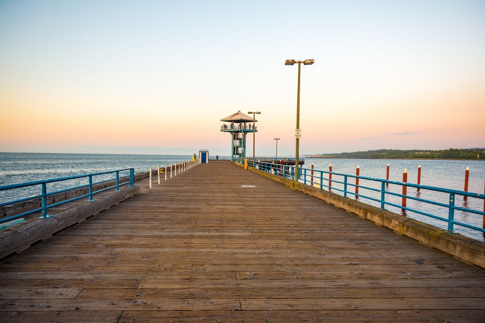 View of the sunset sky from Port Angeles City Pier