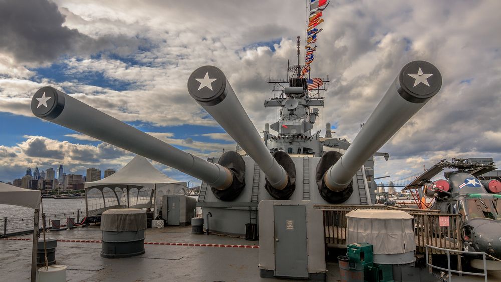 View of Battleship Iowa Museum