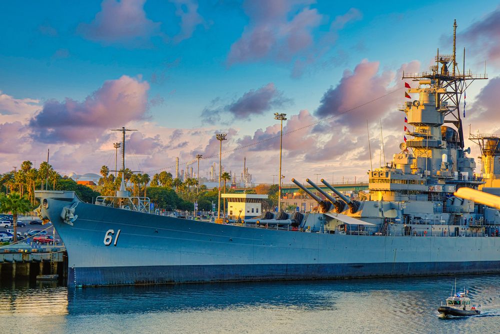 View of Battleship Iowa Museum