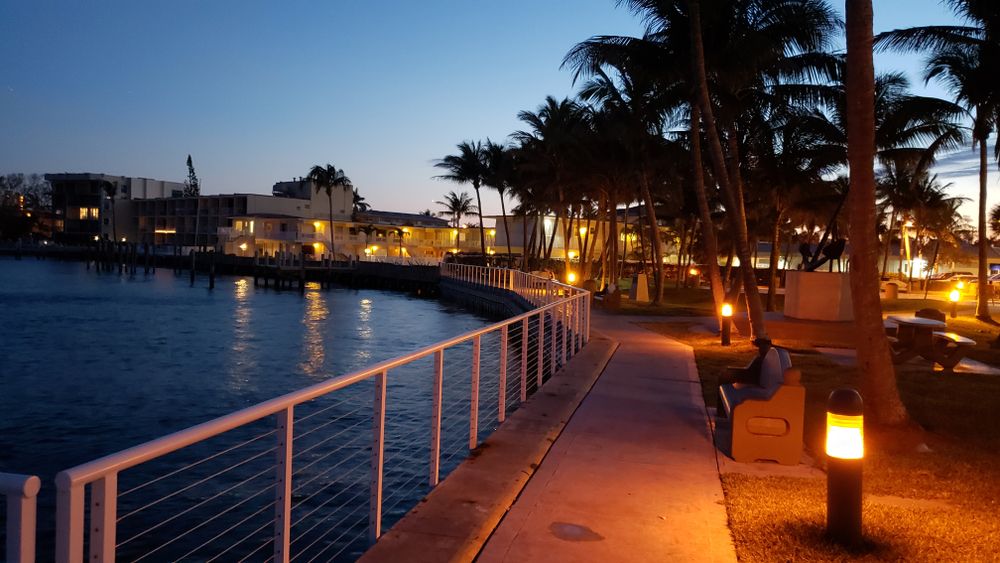 Night scene at Hillsboro Inlet Park