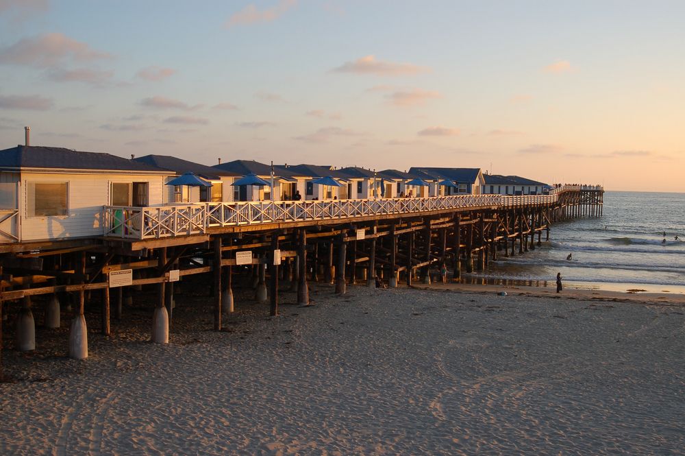 The cottages on Crystal Pier