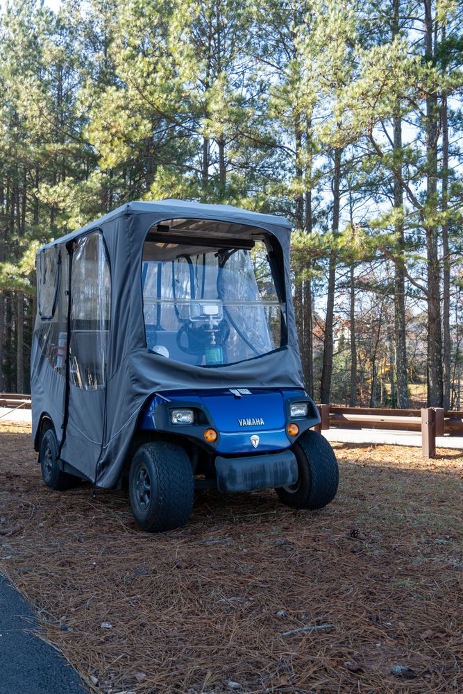 A rented gold cart at Peachtree