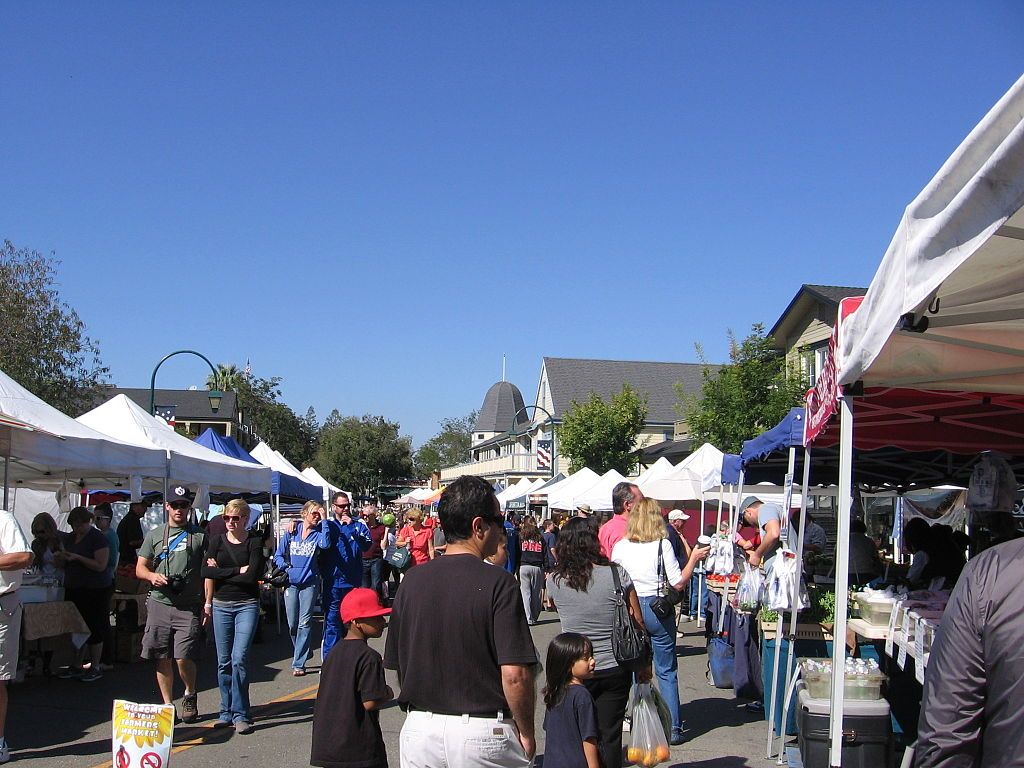 Shoppers at the Pleasanton Farmer's Market