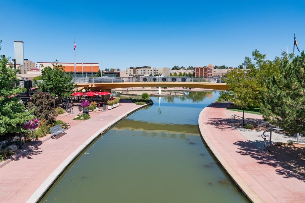 Aerial view of the Historic Arkansas Riverwalk