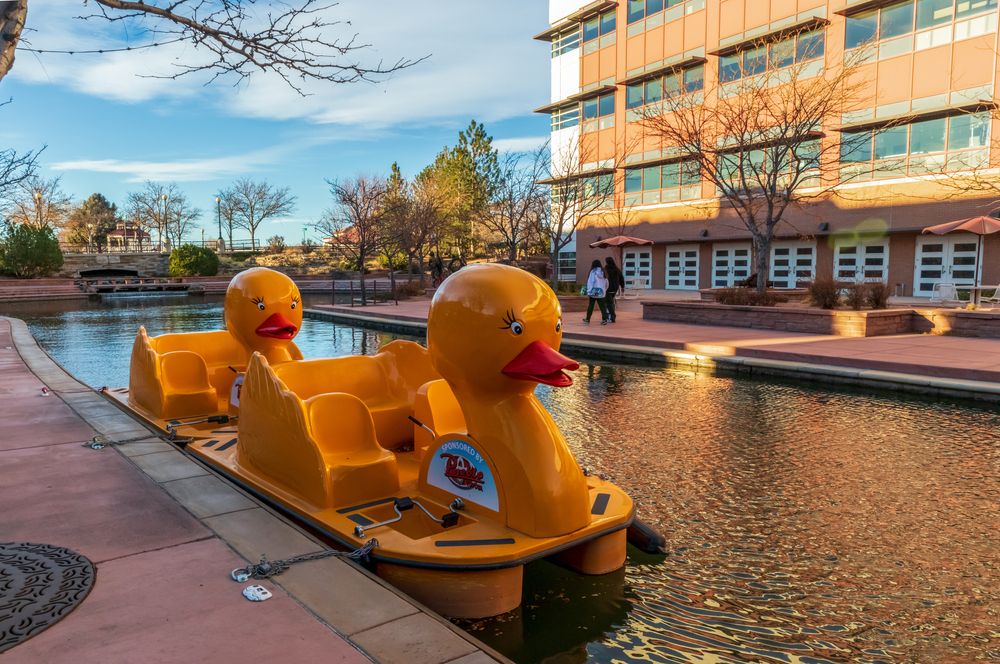 Duck boats at the Historic Arkansas Riverwalk