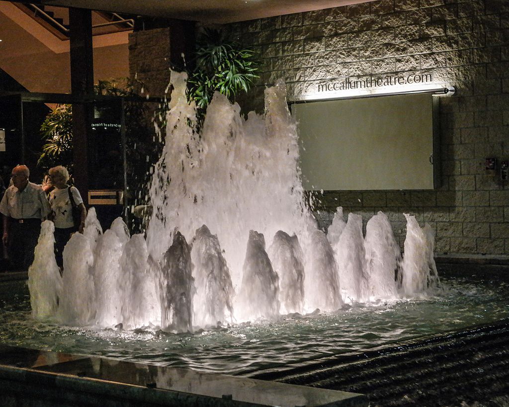 A water fountain at McCallum Theater