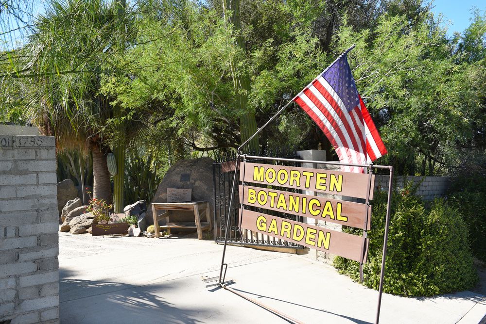 Signage of Moorten Botanical Garden