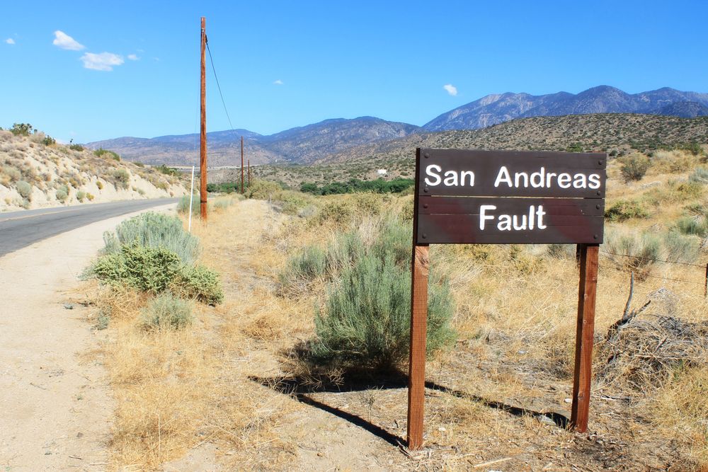 Signage of San Andreas Fault