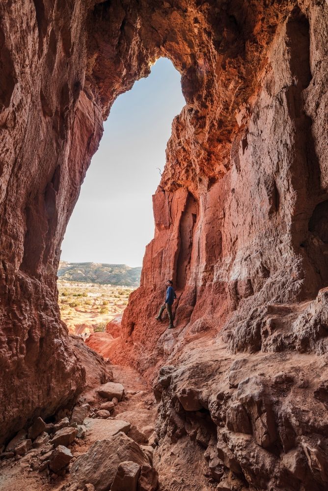 Inside a cave at Palo Duro Canyon State Park