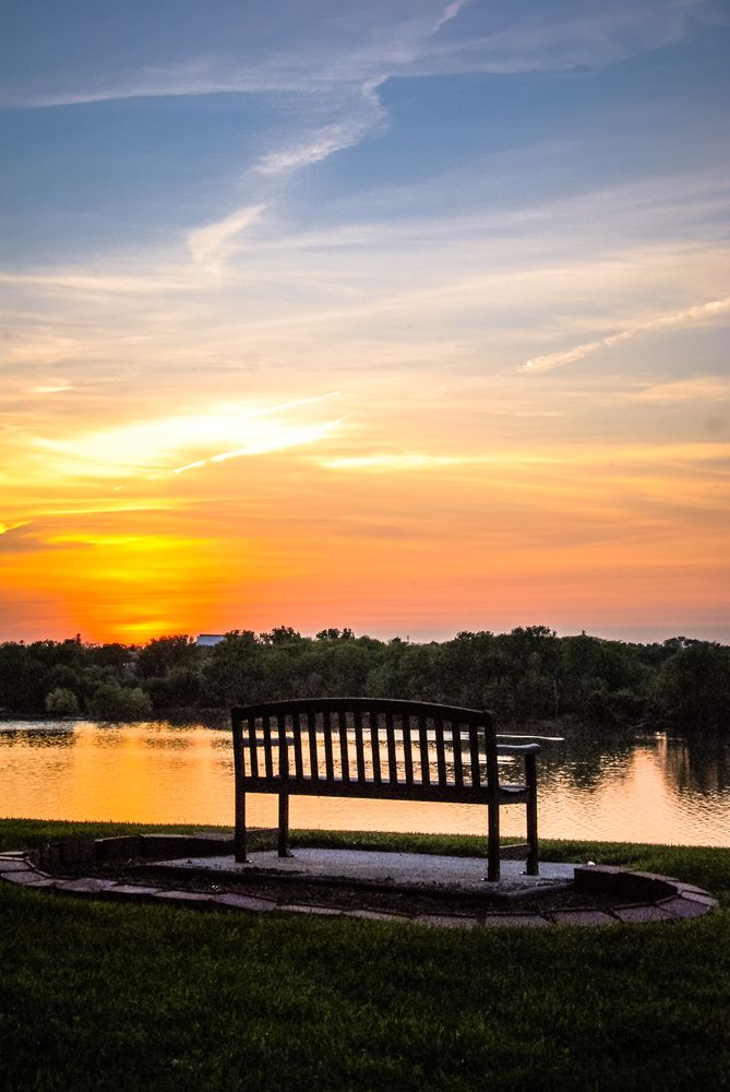 Bench overlooking the waters of Maumee River